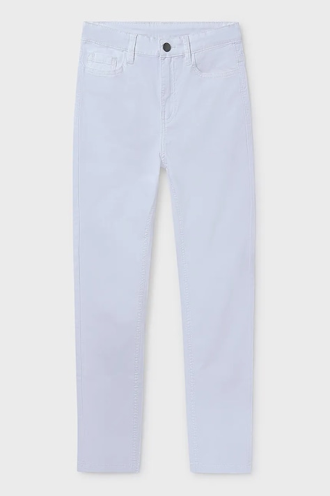 Mayoral pantaloni copii slim fit basic culoarea alb, neted, 520