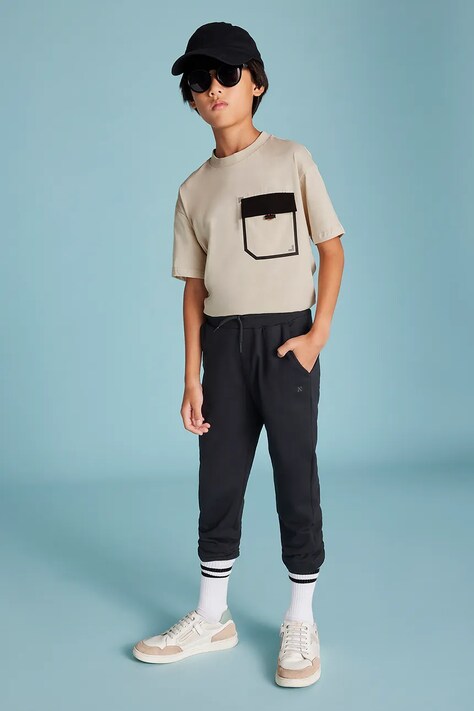 Дитячі спортивні штани Mayoral колір чорний однотонні 744