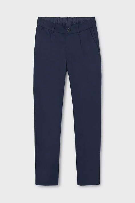 Mayoral pantaloni de bumbac pentru copii slim culoarea albastru marin, neted, 6523