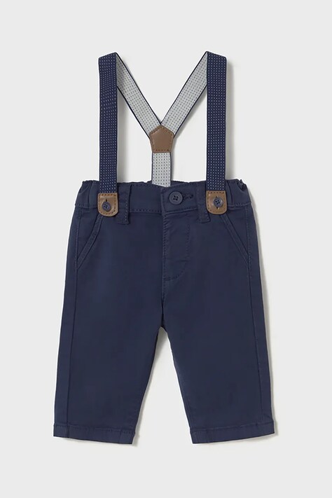 Дитячі бавовняні штанці Mayoral Newborn колір синій однотонні 1561