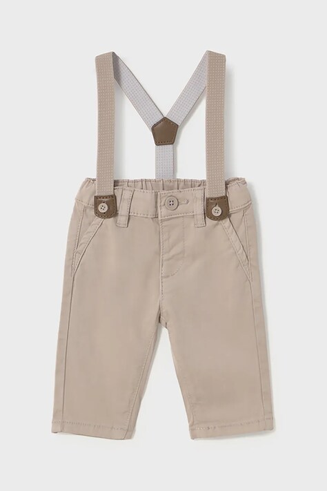 Dětské bavlněné kalhotky Mayoral Newborn béžová barva, 1561