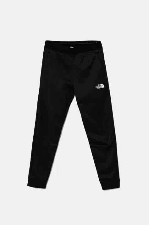 The North Face spodnie dresowe dziecięce MOUNTAIN ATHLETICS JOGGERS kolor czarny z nadrukiem NF0A89HWKY41
