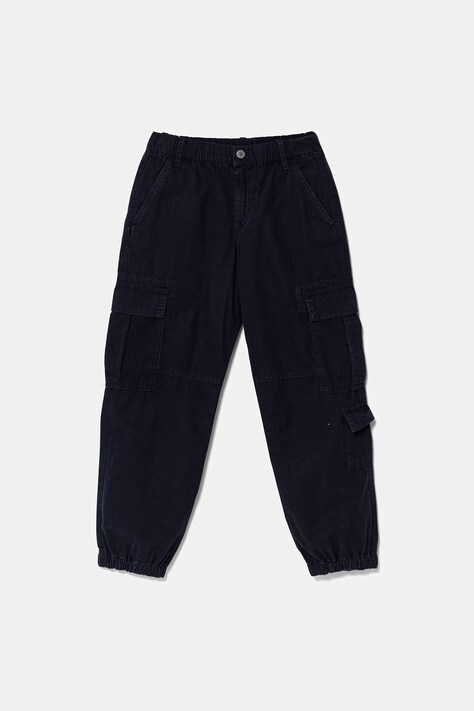 Guess pantaloni de bumbac pentru copii culoarea albastru marin, neted, N5GB04 WGBT1
