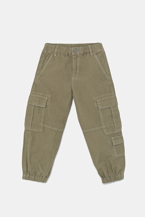 Guess pantaloni de bumbac pentru copii culoarea verde, neted, N5GB04 WGBT1