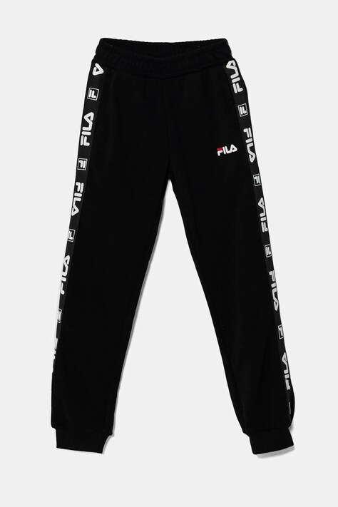 Детские спортивные штаны Fila IDSTEIN цвет чёрный с принтом FAT0689