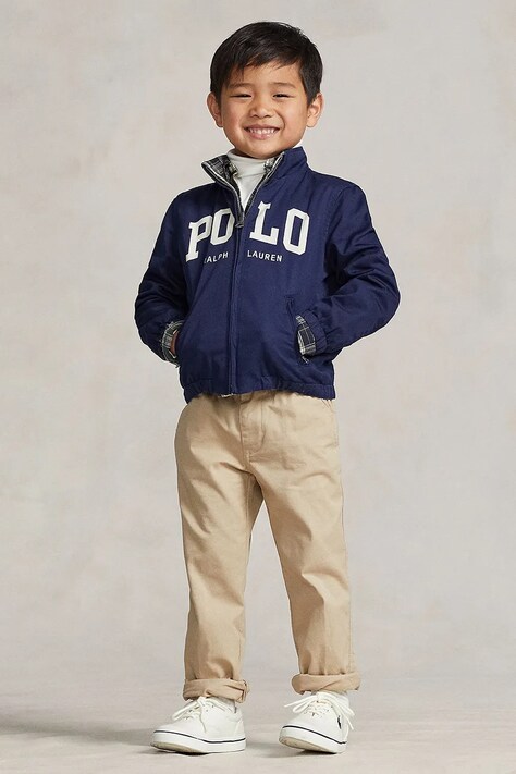 Дитячі бавовняні штани Polo Ralph Lauren колір бежевий однотонні 322855803001