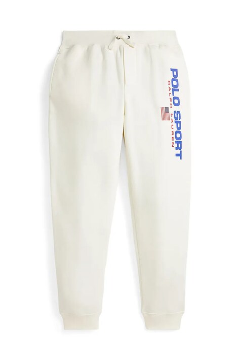 Polo Ralph Lauren pantaloni de trening pentru copii culoarea bej, cu imprimeu, 323962123003