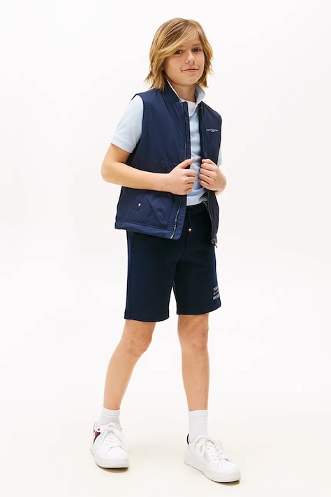 Tommy Hilfiger pantaloni per bambini colore blu navy con applicazione KB0KB09559
