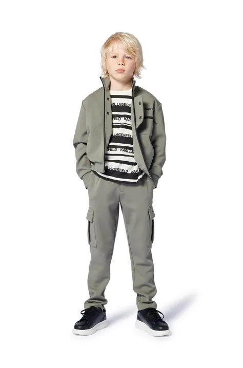 Karl Lagerfeld pantaloni per bambini colore verde Z30419