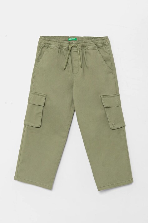 United Colors of Benetton pantaloni copii culoarea verde, neted, 4TCGGF02B