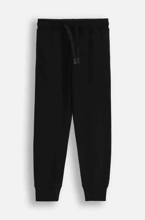 Coccodrillo pantaloni de trening pentru copii culoarea negru, neted, EVERYDAY BOY