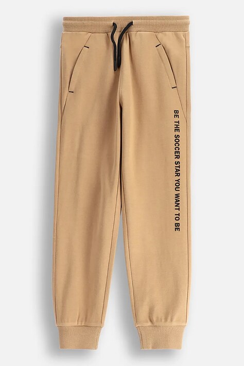 Coccodrillo pantaloni de trening pentru copii culoarea maro, cu imprimeu, MONOCHROME BOY JUNIOR