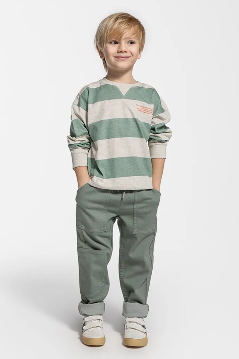 Coccodrillo pantaloni culoarea verde, SAGE TIME BOY KIDS
