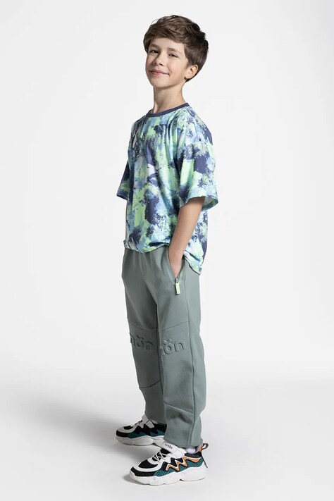 Штани Lemon Explore колір зелений однотонні ACTIVE BOY