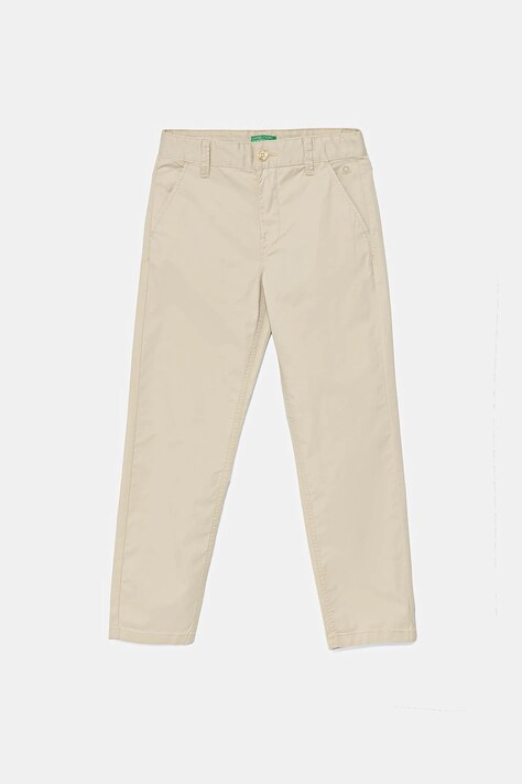 Дитячі штани United Colors of Benetton колір бежевий однотонні 4T48CF011