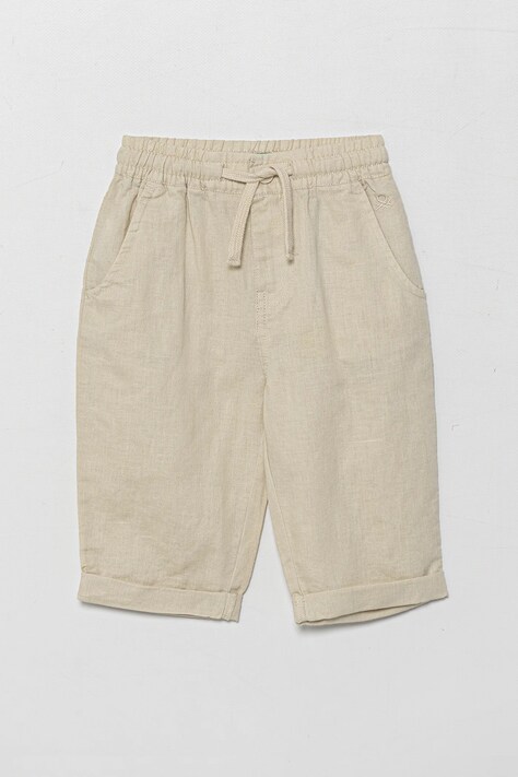 United Colors of Benetton pantaloni de in pentru copii culoarea bej, neted, 43WBGF01H