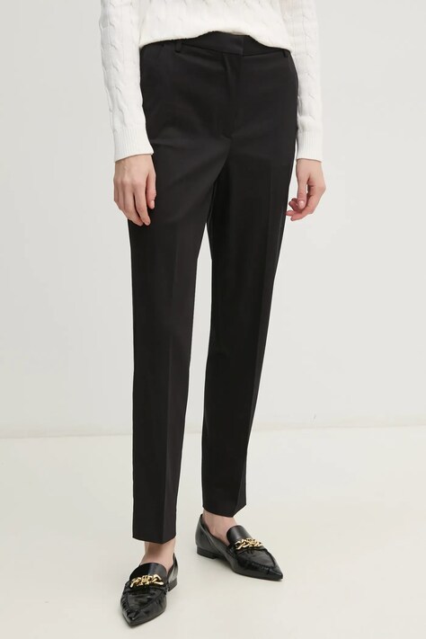 Calvin Klein pantaloni femei, culoarea negru, drept, high waist, K20K207837