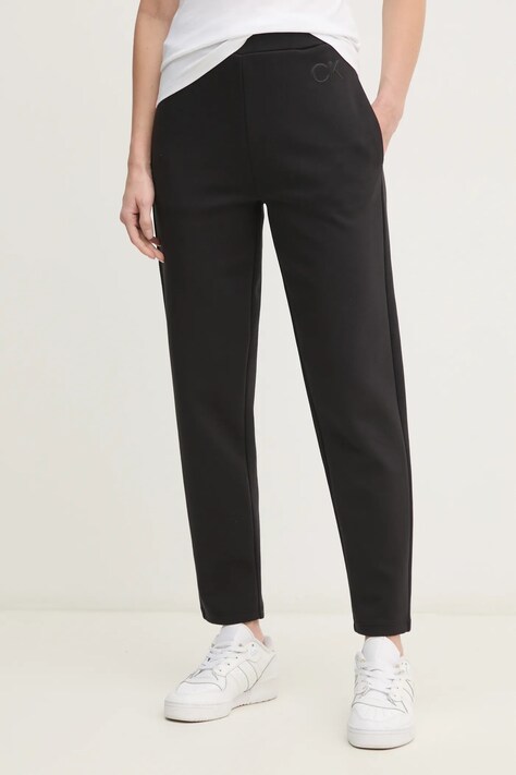 Tepláky Calvin Klein černá barva, hladké, K20K207945