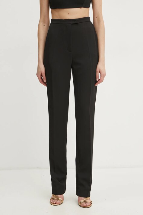 Patrizia Pepe pantaloni femei, culoarea negru, mulata, high waist, 8P0670 A375