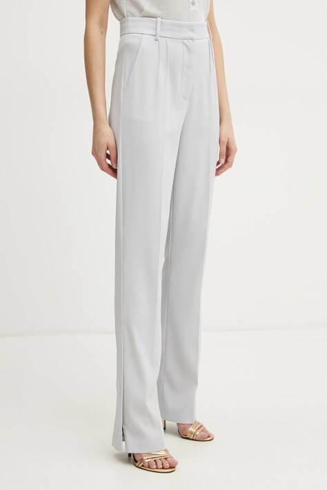 Patrizia Pepe pantaloni femei, culoarea gri, mulata, high waist, 8P0677 A6F5