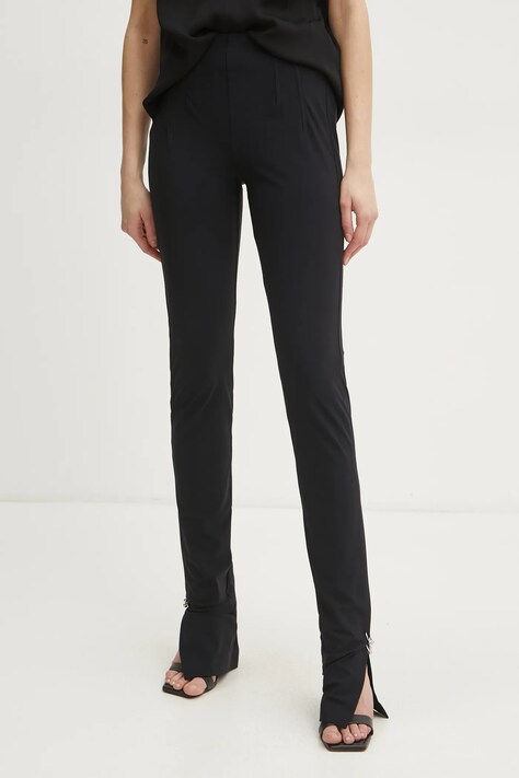 Patrizia Pepe pantaloni femei, culoarea negru, mulata, medium waist, 8P0681 JZ26