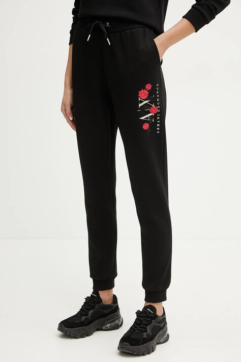 Tepláky Armani Exchange černá barva, s potiskem, XW000314 AF12261
