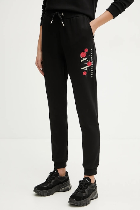 Спортен панталон Armani Exchange в черно с принт XW000314 AF12261
