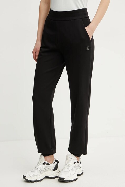 Armani Exchange pantaloni de trening femei, culoarea negru, neted, XW000089 AF10172
