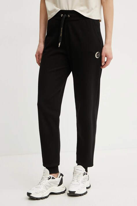 Bavlněné tepláky Armani Exchange černá barva, s potiskem, XW000319 AF12217