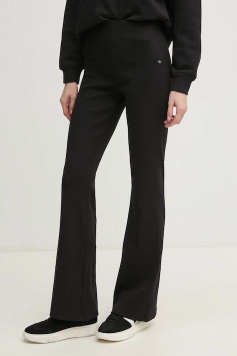 Calvin Klein Jeans pantaloni femei, culoarea negru, neted, J20J224842