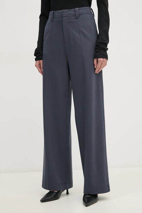 Kalhoty Calvin Klein Jeans dámské, modrá barva, široké, high waist, J20J224850