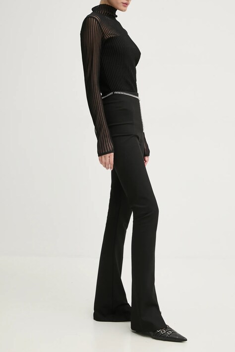 HUGO spodnie damskie kolor czarny dopasowane high waist 50530455