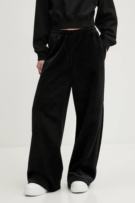 HUGO pantaloni de trening din velur culoarea negru, neted, 50534056