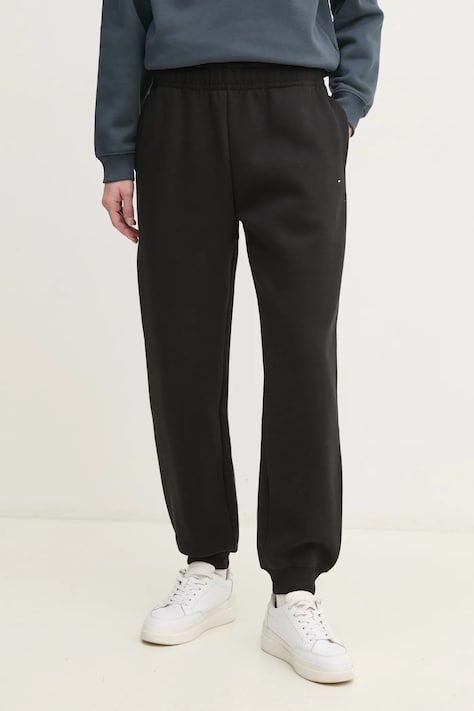 Tepláky Tommy Hilfiger černá barva, hladké, WW0WW45966
