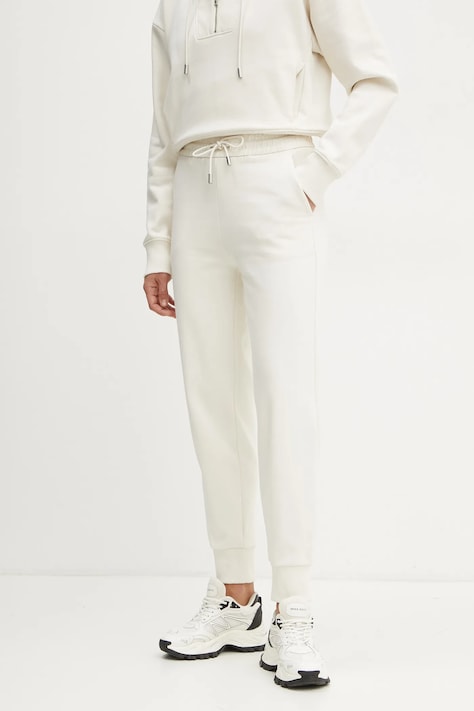 BOSS pantaloni della tuta di cotone colore beige 50532200
