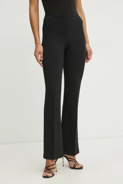 Pinko pantaloni femei, culoarea negru, evazati, high waist, 104690 A213