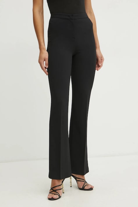 Pinko pantaloni femei, culoarea negru, evazati, high waist, 104690 A213