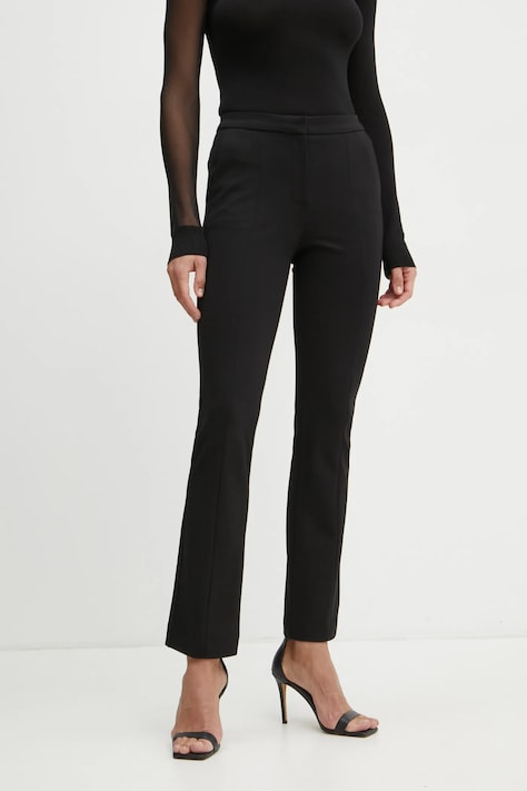 Karl Lagerfeld pantaloni femei, culoarea negru, mulata, medium waist, A1W10014