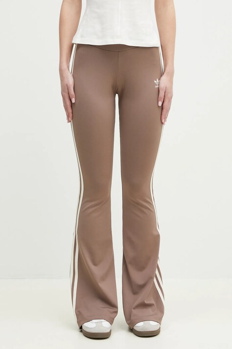 adidas Originals pantaloni de trening FLARED LEGGINGS culoarea bej, cu imprimeu, JD4601