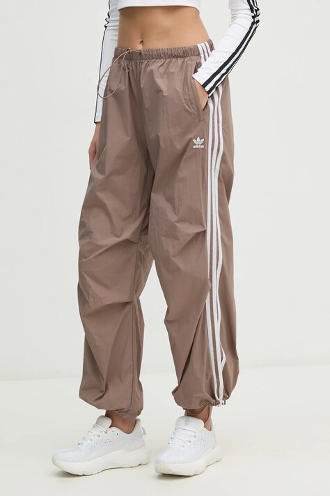 Брюки adidas Originals Adicolor женские цвет коричневый с узором JD3126