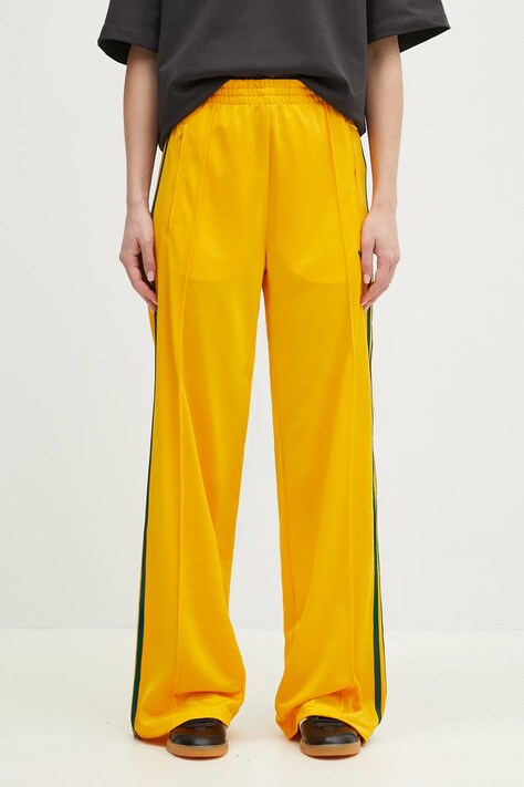 adidas Originals melegítőnadrág Firebird sárga, női, nyomott mintás, JP2316
