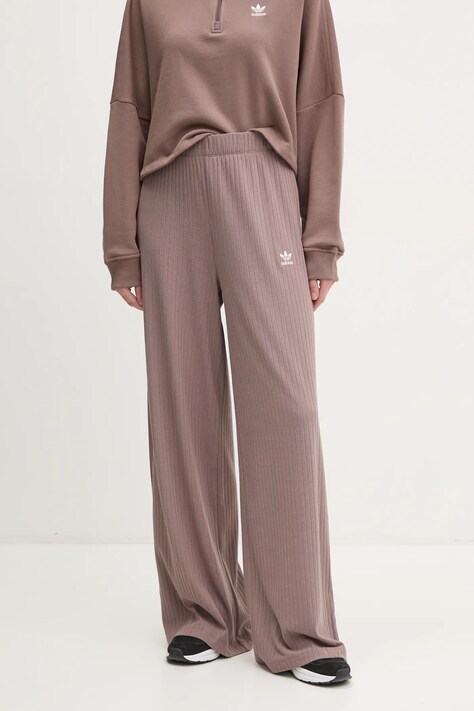 adidas Originals pantaloni de trening Essential culoarea maro, neted, JD0768