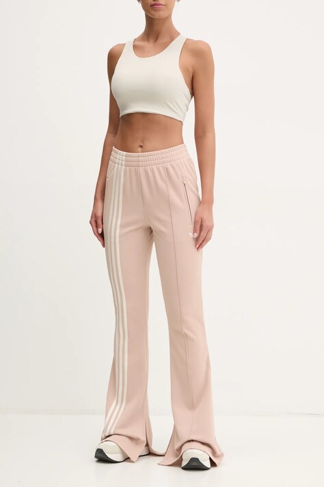 adidas Originals pantaloni de trening Firebird culoarea bej, cu imprimeu, JJ0935
