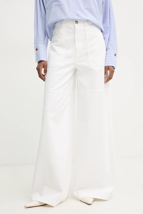Twinset jeansi femei, culoarea alb, 251TP2592