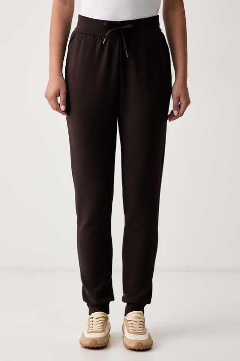 Armani Exchange спортивные штаны для женщин с хлопком коричневые regular waist XW000824 AF10818