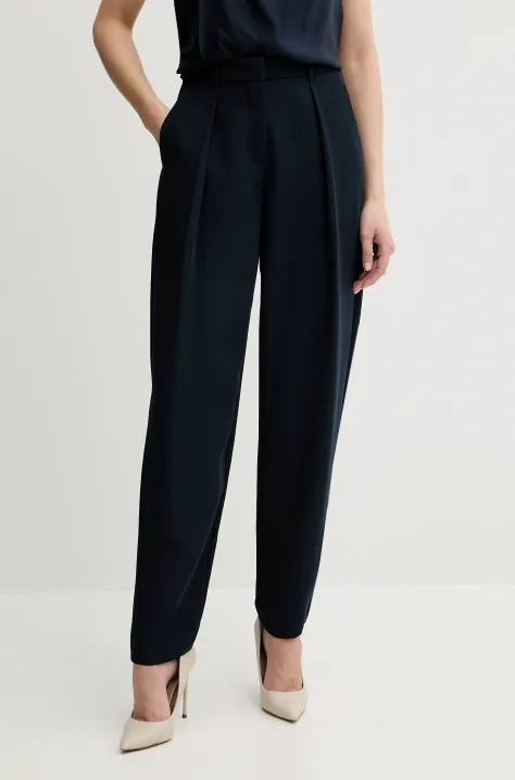 Armani Exchange spodnie damskie kolor granatowy szerokie high waist XW000449 AF12750