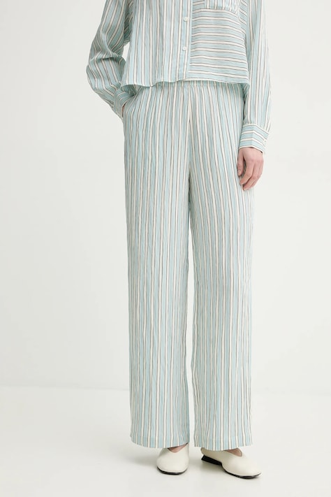 Kalhoty Marc O'Polo dámské, modrá barva, jednoduché, high waist, 5000006696