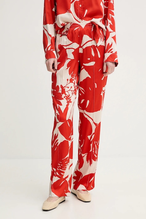 Marc O'Polo pantaloni femei, culoarea portocaliu, drept, high waist, 503085510291