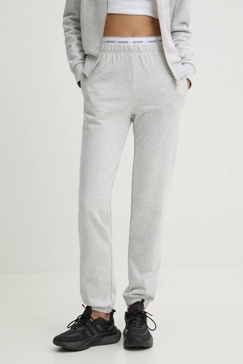 Guess pantaloni de trening SOFIA culoarea gri, neted, O5RB01 KCO31