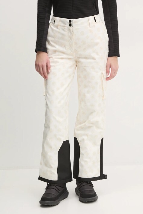Guess pantaloni de schi culoarea bej, W4PB60 WH0K0